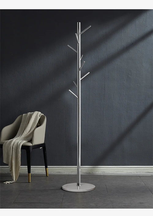 Stainless Steel Simple Modern Coat Rack, Nordic Light Luxury Hanger, Floor-Standing Bedroom Marble Hanger - vue 6 sur 11