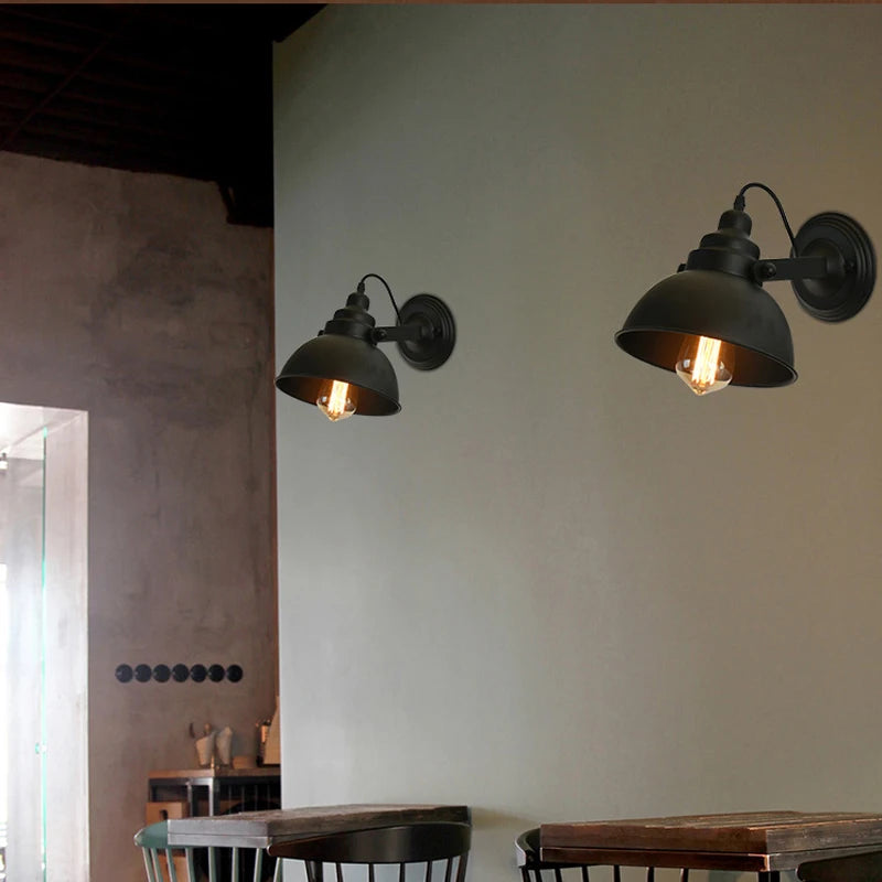 applique murale vintage industrielle ajustable style loft rétro - vue 3 sur 9