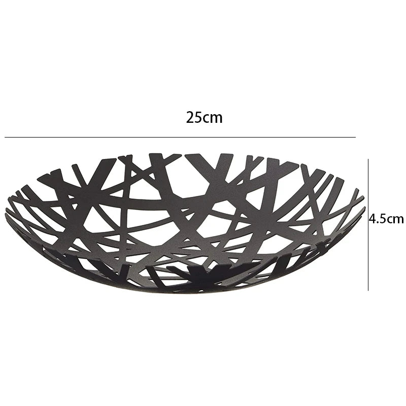 2498 Tower Fruit Bowl - Modern Kitchen Counter Basket Holder,Black