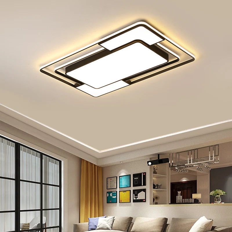lustre led moderne avec télécommande en fer pour décoration - vue 3 sur 9