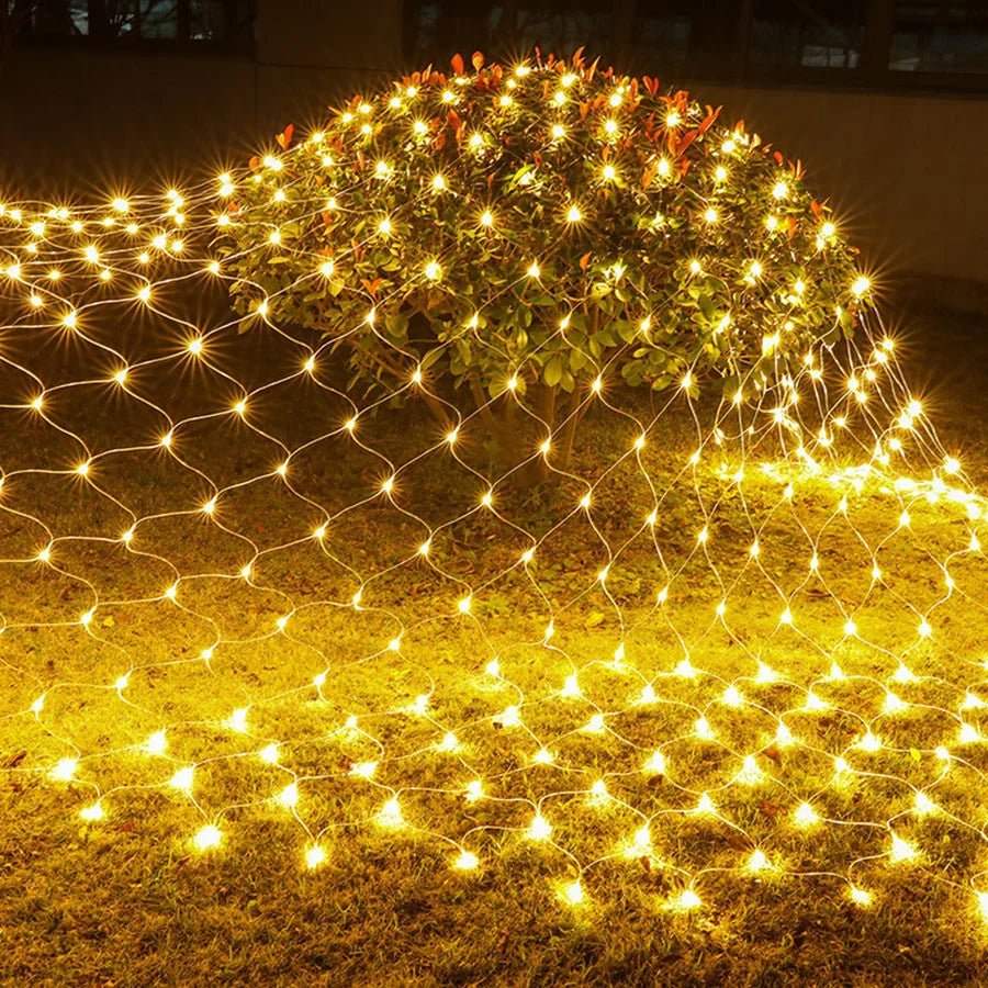 LED-Lichterkette Netz für außen, 200 LEDs, anschließbar, 8 Modi, dekorativ - vue 4 sur 10