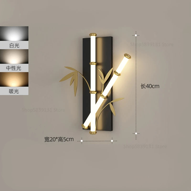 Wandleuchte aus Acryl in Bambus-Optik moderner chinesischer Stil