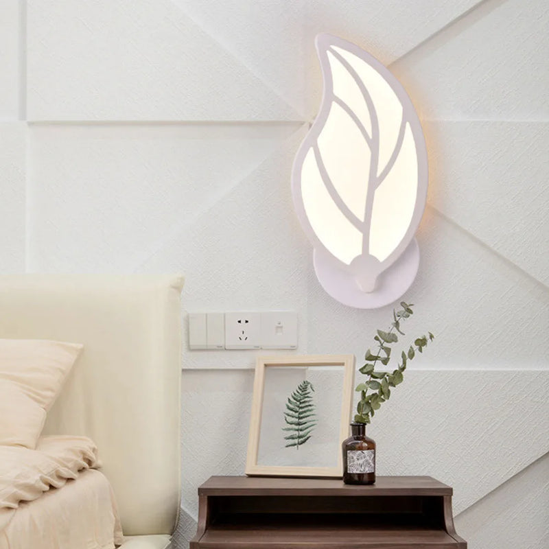 Applique murale LED nordique moderne en forme de feuille