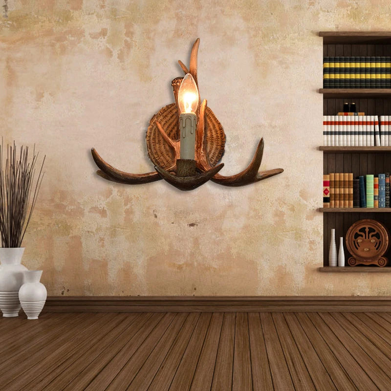 applique murale led en forme de bois de cerf en résine décorative - vue 4 sur 8
