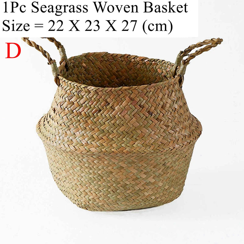 panier en osier d'algues rotin pour rangement et pique-nique - vue 11 sur 13