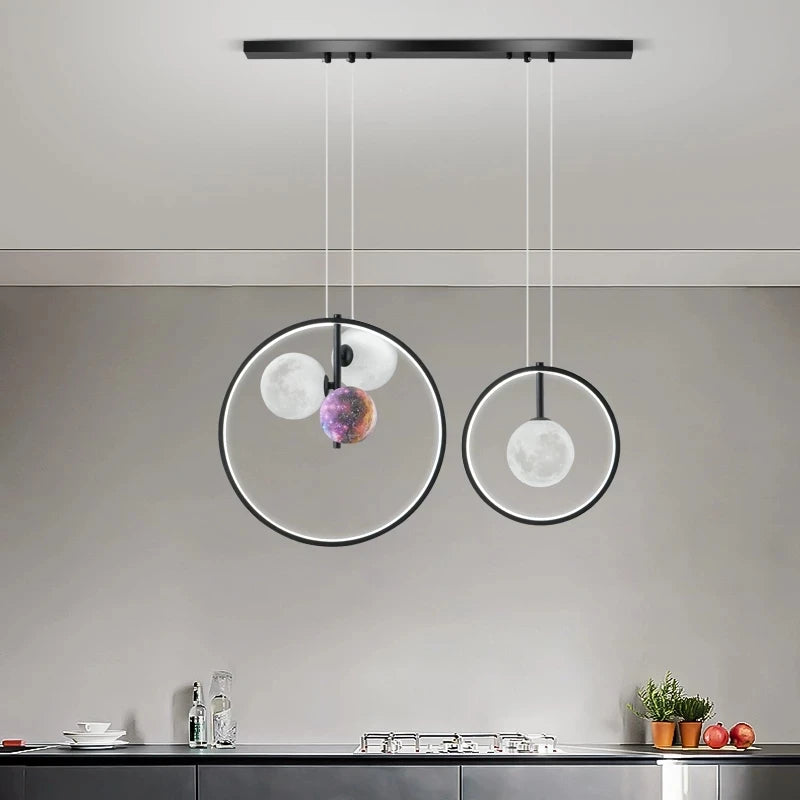 suspension luminaire led moderne fer nordique pour table à manger - vue 2 sur 12