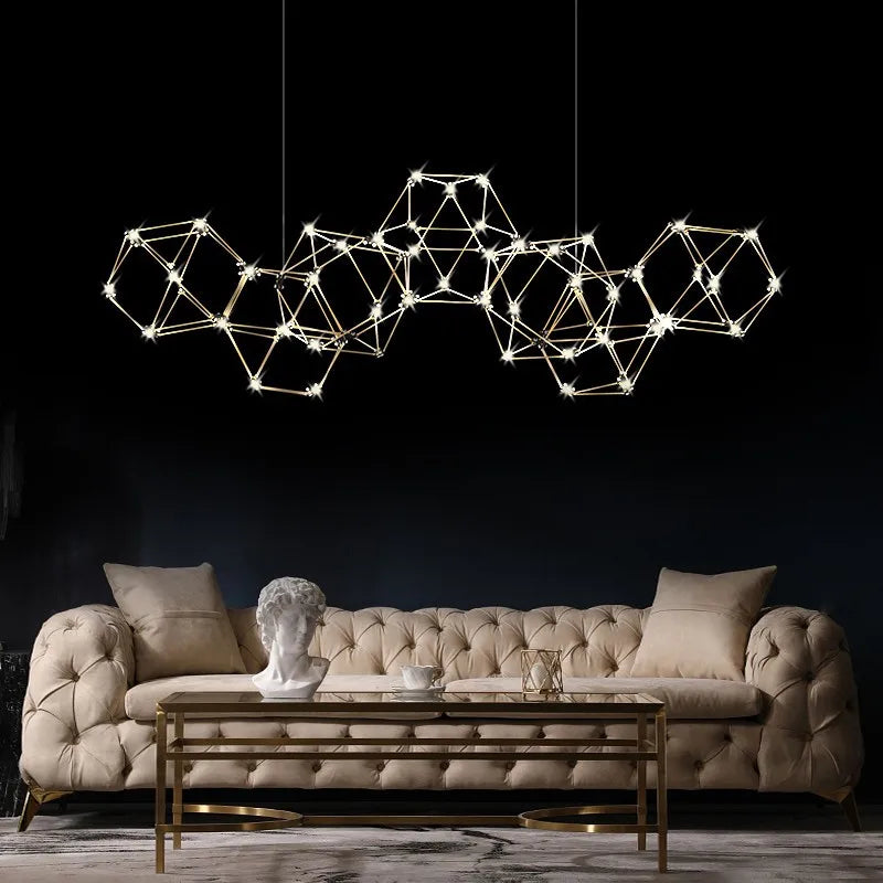 lustre nordique moderne de luxe led pour restaurant et boutique