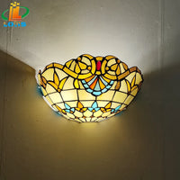 Wandleuchte aus Glas im europäischen Art-Déco-Tiffany-Stil