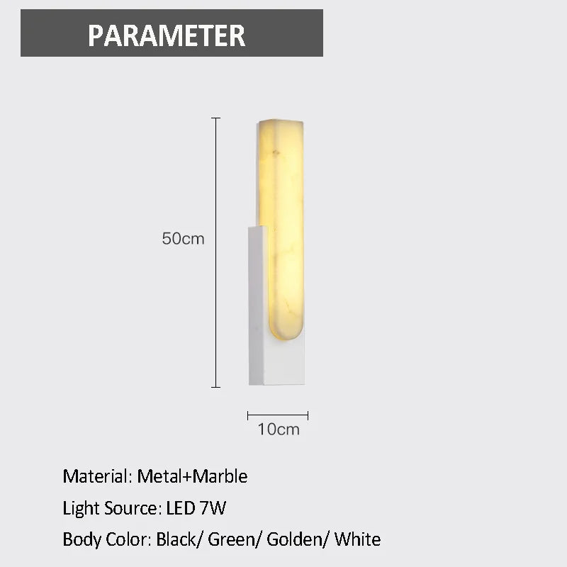 applique murale led en marbre décoratif de luxe nordique - vue 11 sur 10