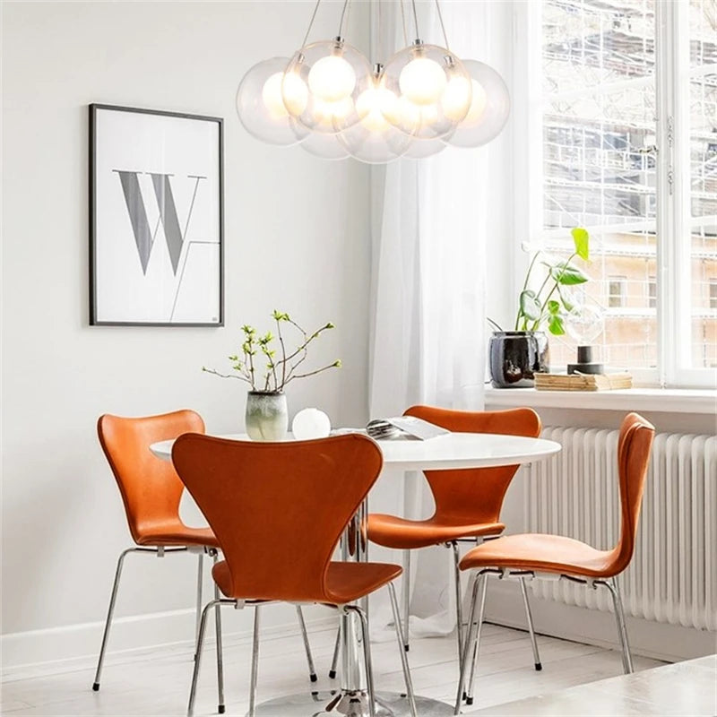 suspension lumières led modernes en verre pour bar restaurant - vue 6 sur 13
