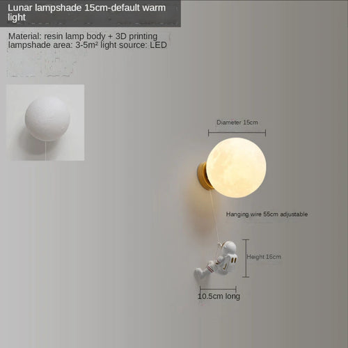 Astronauten-Wandleuchte Kinder 3D Mond Dekorativ Nachttisch