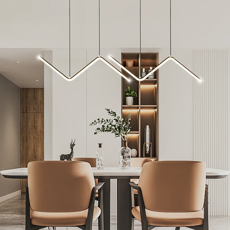 lustre moderne à led style nordique pour intérieur design - vue 5 sur 8
