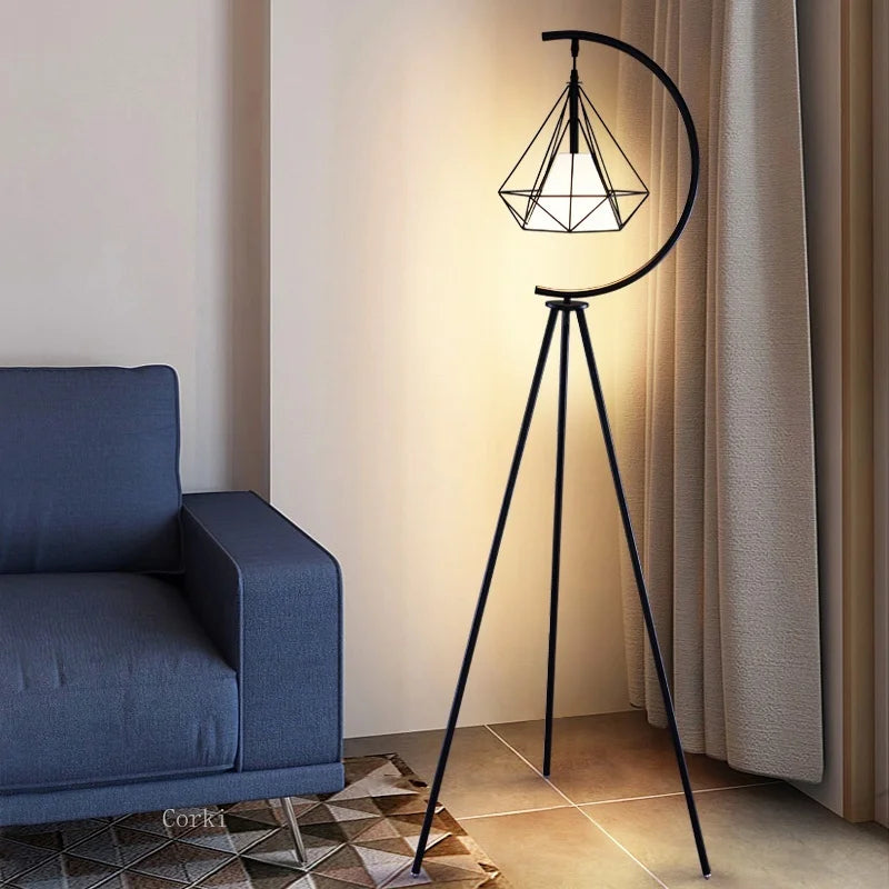 lampadaire led moderne en fer forgé design nordique élégant - vue 4 sur 8
