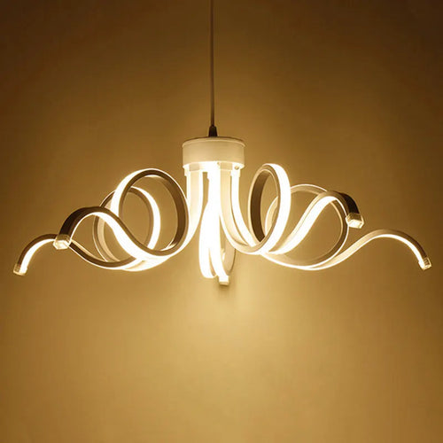 lustre suspendu moderne télécommandé en aluminium acrylique éclairage intelligent