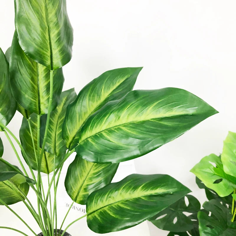 plantes artificielles strelitzia et monstera pour décoration tropicale - vue 4 sur 12