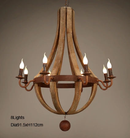 Vintage-Kronleuchter aus Holz im Retro-Stil für die Innendekoration