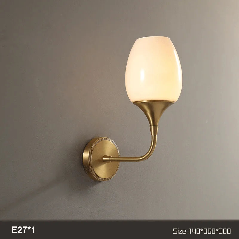 applique murale en cuivre postmoderne avec éclairage led minimaliste nordique