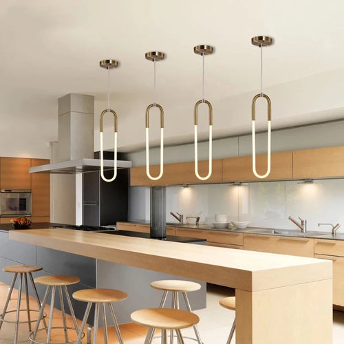 Nordische LED-Pendelleuchte in U-Form Modern Dekorativ - vue 5 sur 8