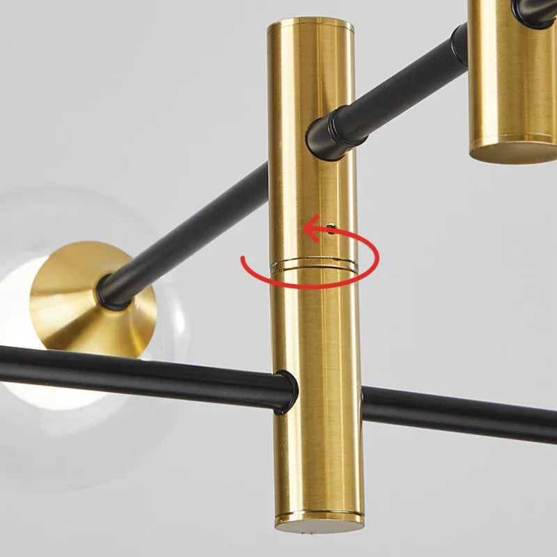 Moderner nordischer Kronleuchter aus Glas mit geometrischer Form - vue 6 sur 14