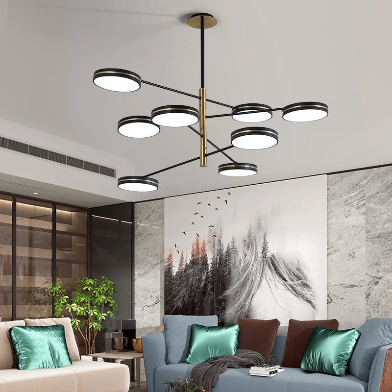 lustre led moderne décoration tuyau érigé éclairage intérieur - vue 3 sur 10
