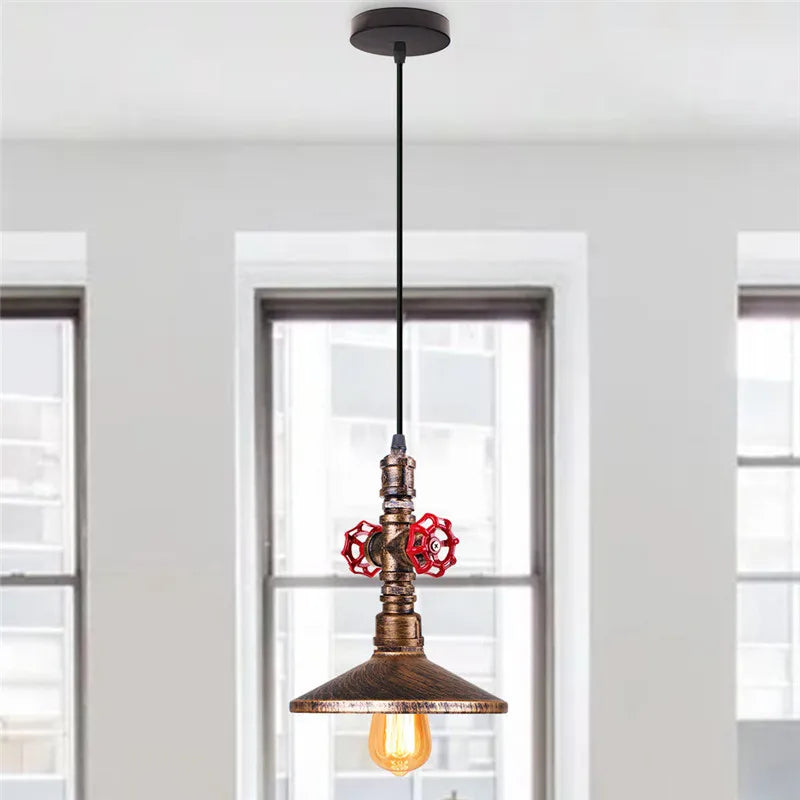 Suspension Loft Steampunk Vintage tuyau d'eau en métal - vue 3 sur 11