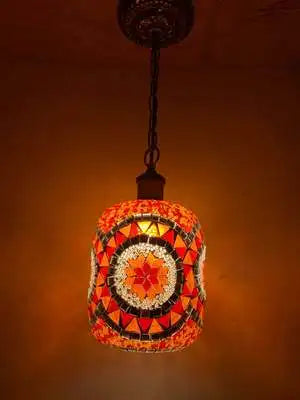 suspension LED en mosaïque turque style bohémien rétro vintage - vue 9 sur 14