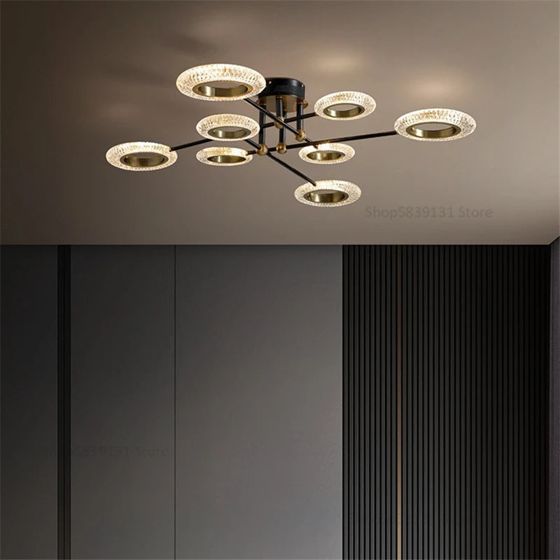 plafonnier led en cuivre avec abat-jour pmma haute transmission
