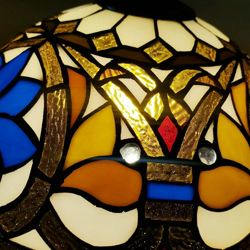 Kronleuchter im Tiffany-Stil Drachen mit Blütenblättern für die Innendekoration - vue 5 sur 6