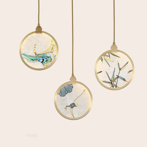 suspension en verre style chinois pour décoration moderne intérieure