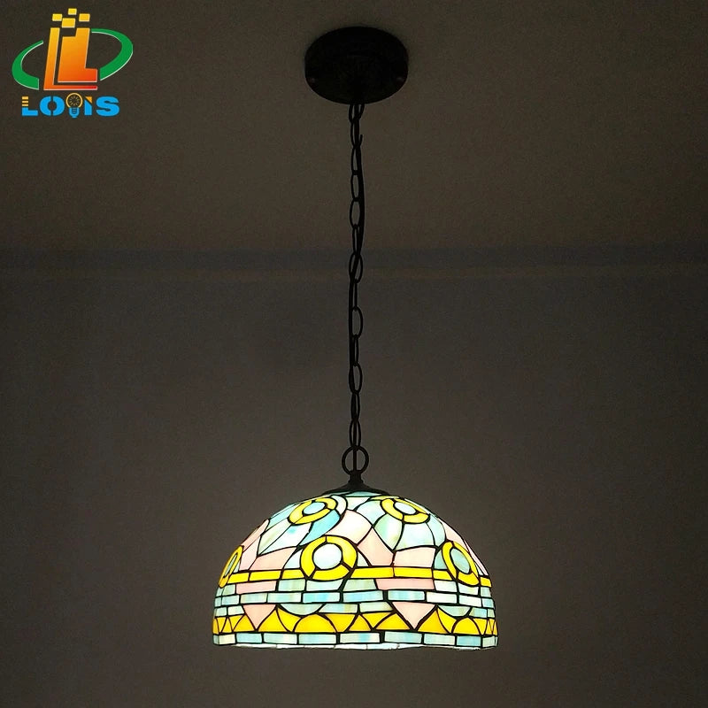 lustre tiffany rétro créatif style nordique pour café et bar - vue 2 sur 6