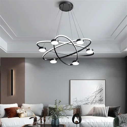 Postmoderne LED-Pendelleuchte aus Acryl im nordischen Design - vue 3 sur 8