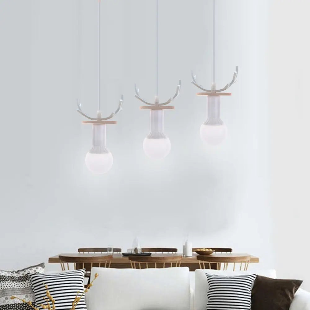 suspension led en bois simple nordique pour décoration maison - vue 6 sur 10