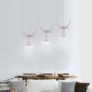 suspension led en bois simple nordique pour décoration maison