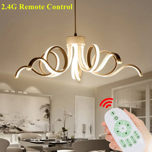 lustre suspendu moderne télécommandé en aluminium acrylique éclairage intelligent