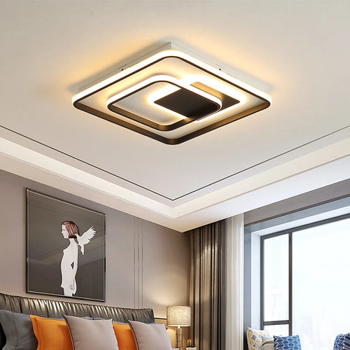 Moderne LED-Deckenleuchte aus Schmiedeeisen und Acryl für die Innendekoration - vue 4 sur 9