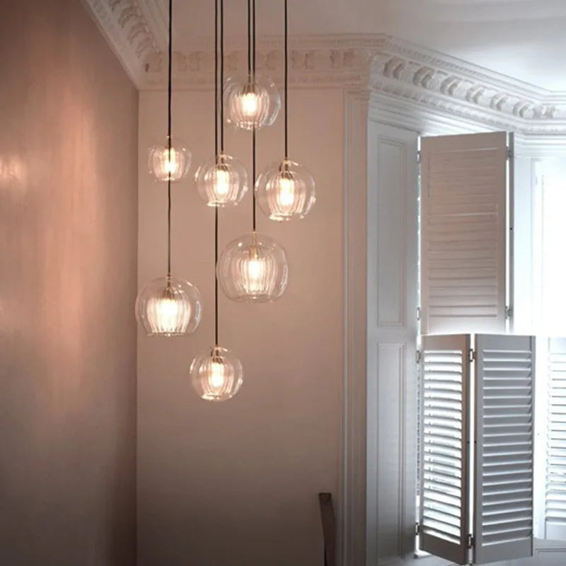 Luxuriöse Glas-Pendelleuchte für moderne Innenräume - vue 3 sur 8
