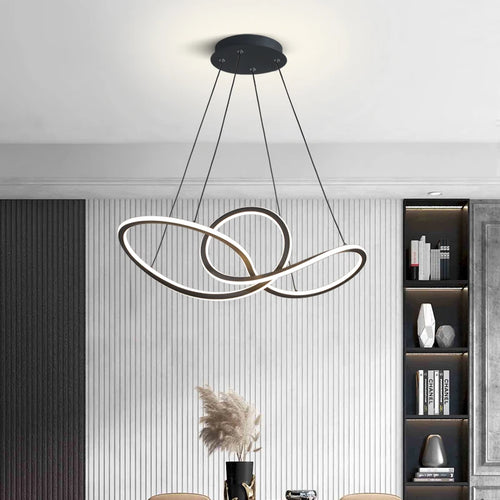Kreativer LED-Kronleuchter aus Aluminium im nordischen postmodernen Stil - vue 2 sur 7