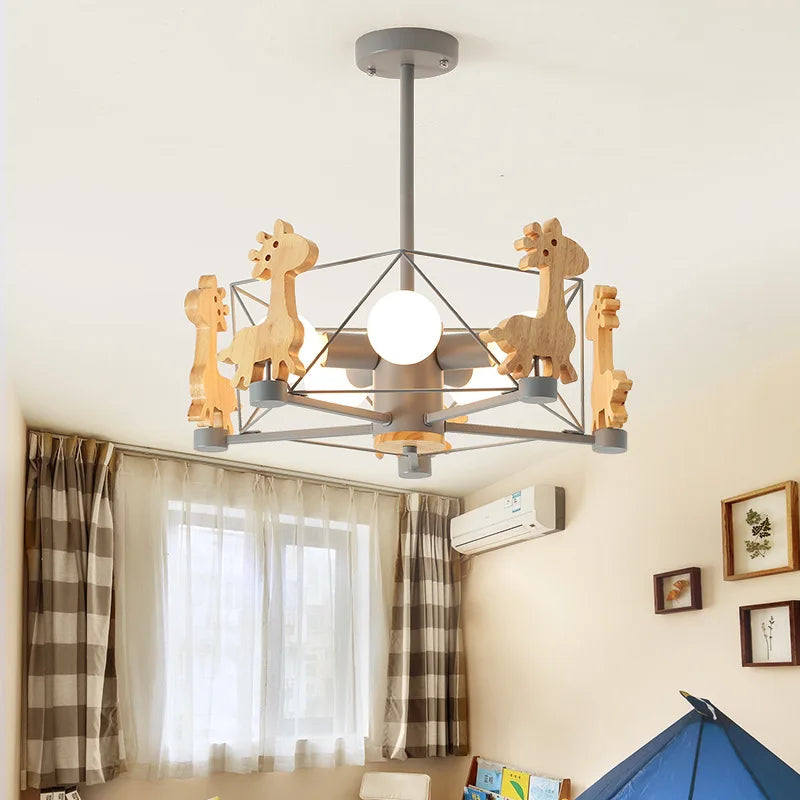 Suspension LED diamant bois Etoile - vue 4 sur 11
