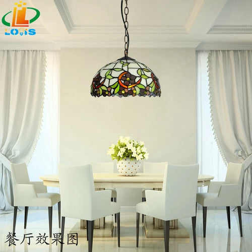 Kronleuchter Orchidee im Tiffany-Stil aus farbigem Glas für ein elegantes Ambiente - vue 4 sur 9