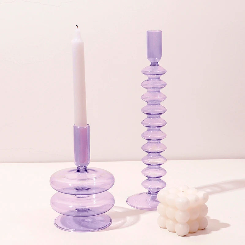bougeoir en verre pour décoration romantique et festive - vue 4 sur 15