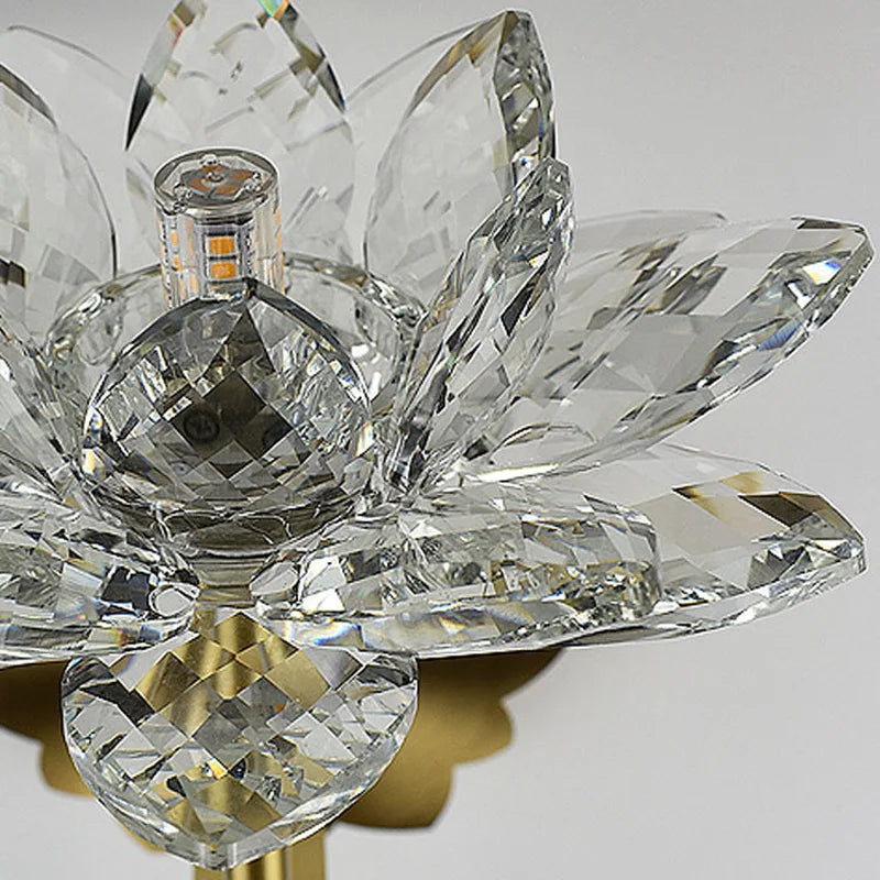 applique murale led en cristal style lotus pour décoration intérieure - vue 4 sur 8