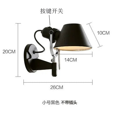 Moderne LED-Wandleuchte mit langem, klappbarem und verstellbarem Arm für Lesezimmer - vue 15 sur 16
