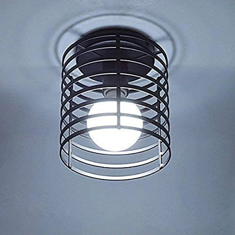 plafonnier vintage loft éclairage led cage luminaire - vue 4 sur 7