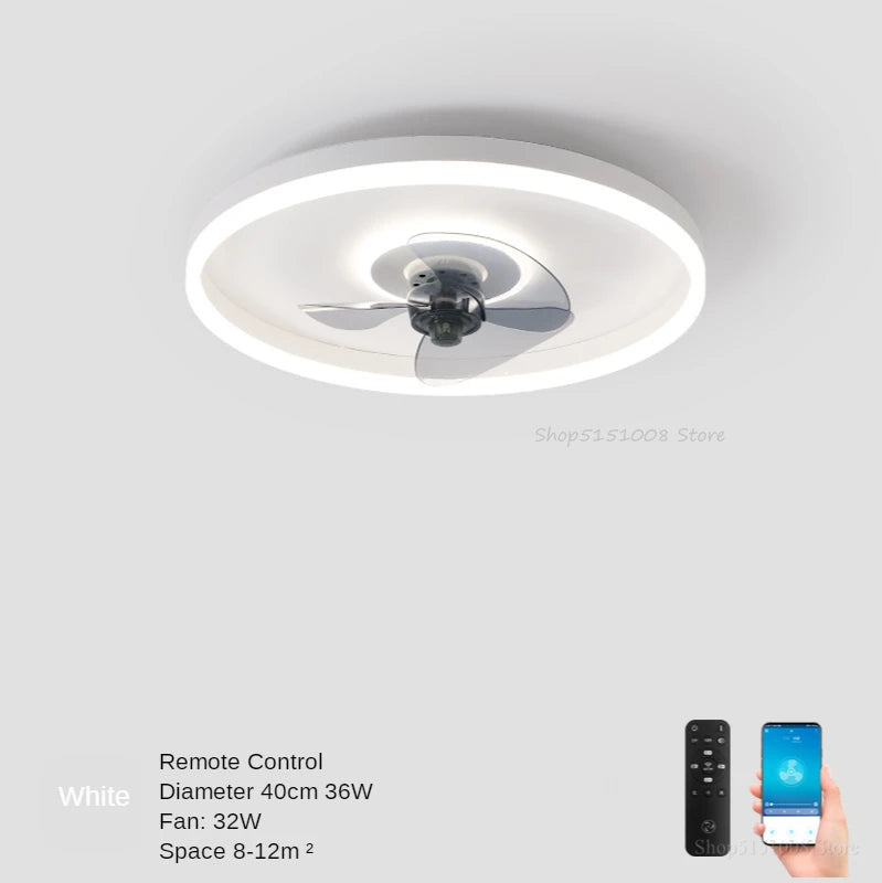 plafonnier moderne avec ventilateur et leds 3 couleurs - vue 9 sur 18