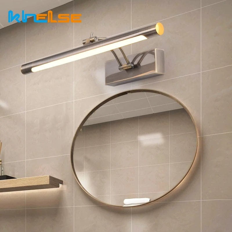 Applique murale led moderne étanche miroir cosmétique acier inox - vue 6 sur 9