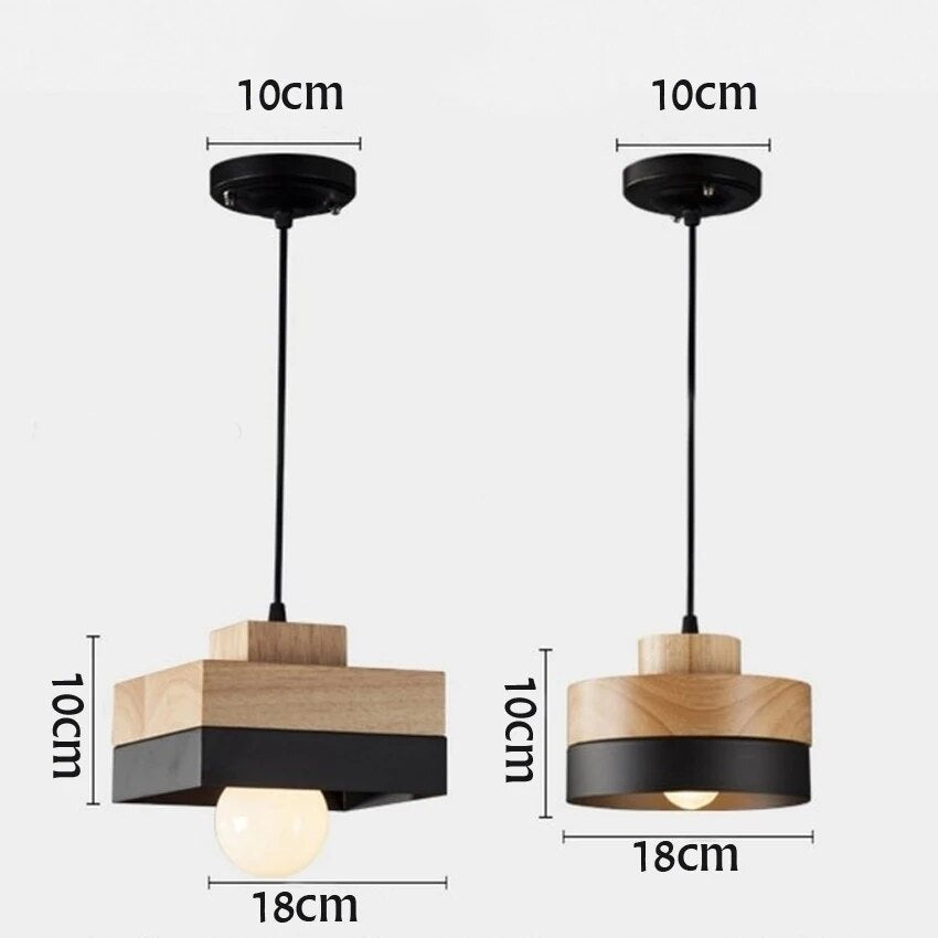 Suspension en bois et métal Scandinavian (carré ou rond) - vue 7 sur 7
