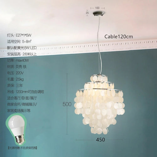 (80j - 6juin) Suspension moderne LED avec plaques nacrées Loredi