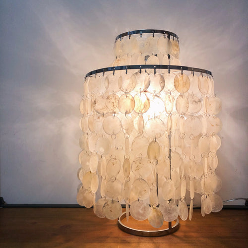 (80j - 5juin) Lampe à poser moderne LED avec plaques nacrées Loredi - vue 9 sur 10