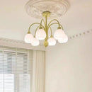 lustre européen en verre de citrouille éclairage led pour intérieur
