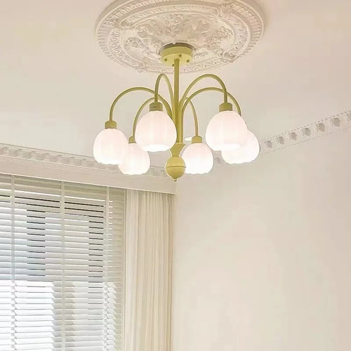 lustre européen en verre de citrouille éclairage led pour intérieur